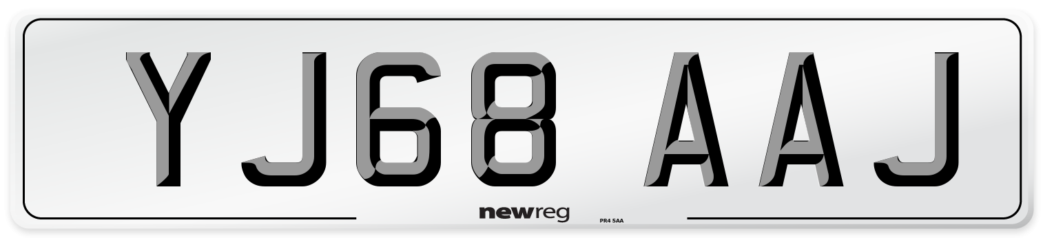 YJ68 AAJ Number Plate from New Reg